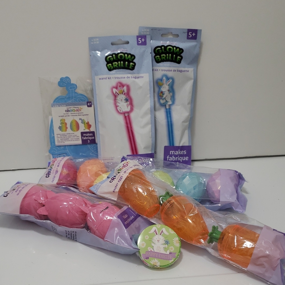 NWT Easter Basket Filler Eggs Glow Wands Fun Activity Set Easter Towel